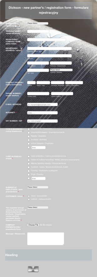 Dickson New Partners Registration Form Template