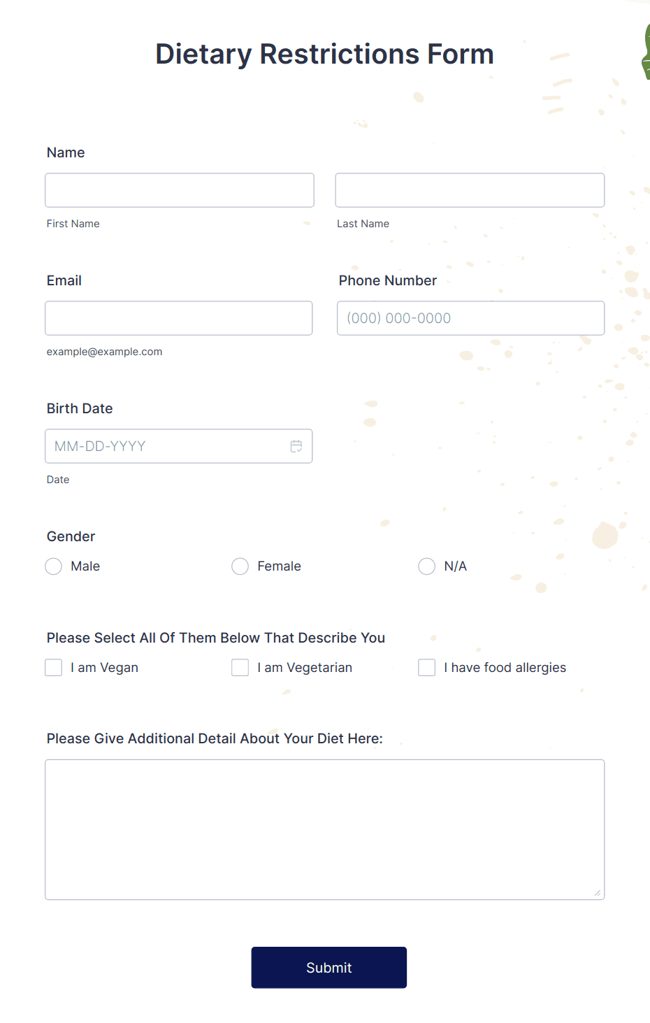 dietary-restrictions-form-template-jotform