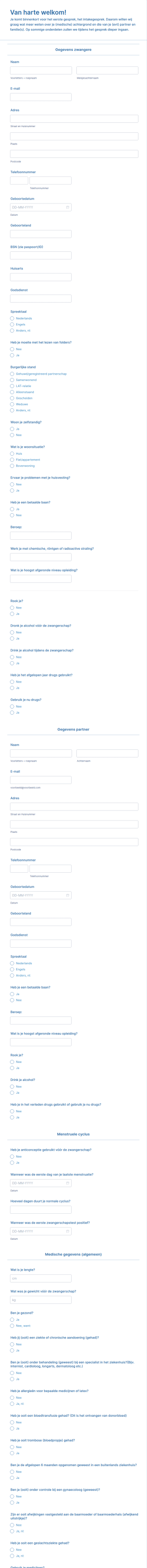 Digitaal Intake Formulier
