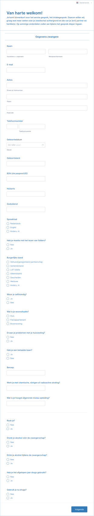 Digitaal Intake Formulier