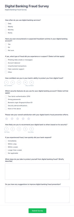 Digital Banking Fraud Survey Form Template