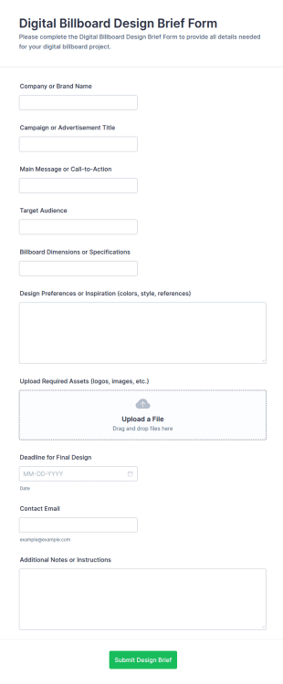 Digital Billboard Design Brief Form Template