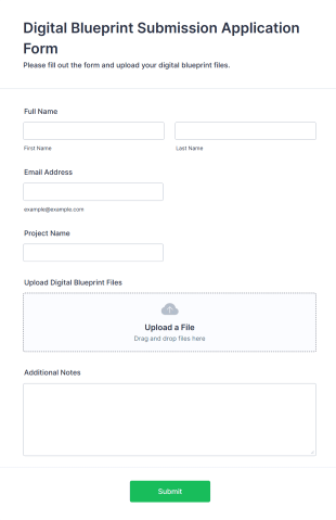 Digital Blueprint Submission Application Form Form Template