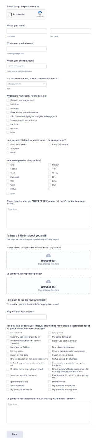 New Guest Digital Consultation Form Template