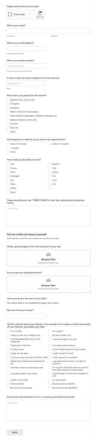 New Guest Digital Consultation Form Template