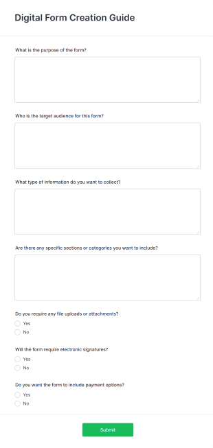 Digital Form Creation Guide Form Template