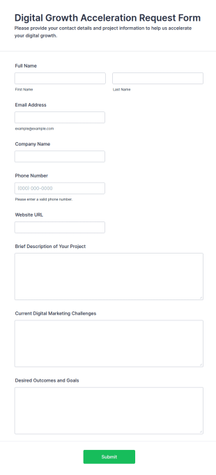 Digital Growth Acceleration Request Form Template