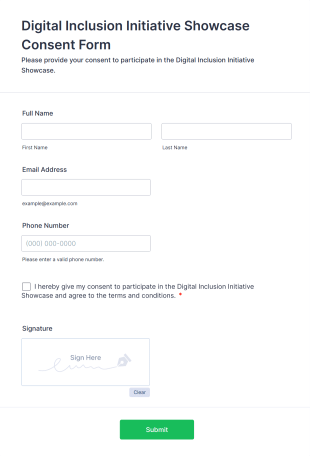Digital Inclusion Initiative Showcase Consent Form Template