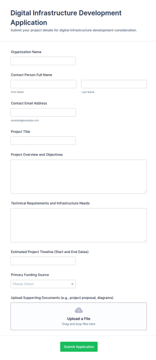 Digital Infrastructure Development Application Form Template