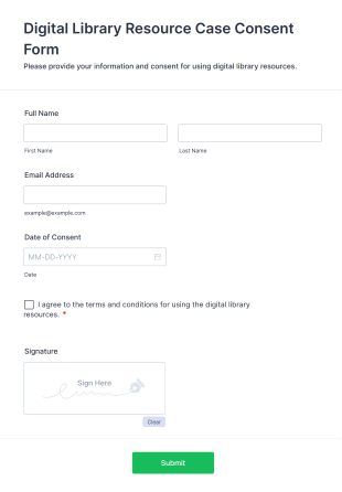 Digital Library Resource Case Consent Form Template