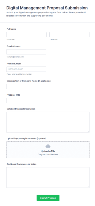 Digital Management Proposal Submission Form Template