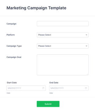 Digital Marketing Campaign Planning Template Form Template