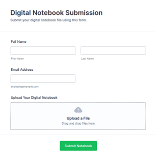 Digital Notebook Submission Form Template