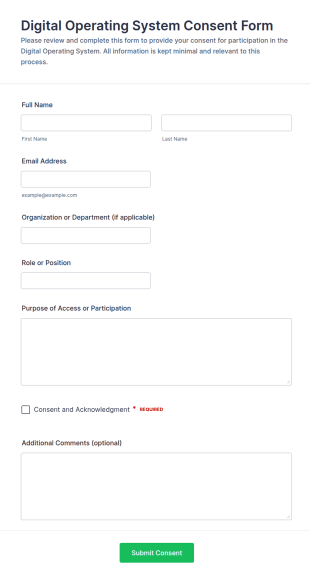 Digital Operating System Consent Form Template