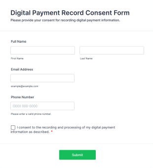 Digital Payment Record Consent Form Template