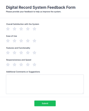 Digital Record System Feedback Form Template