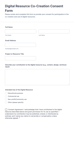 Digital Resource Co Creation Consent Form Template