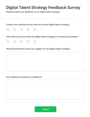 Digital Talent Strategy Feedback Survey Form Template