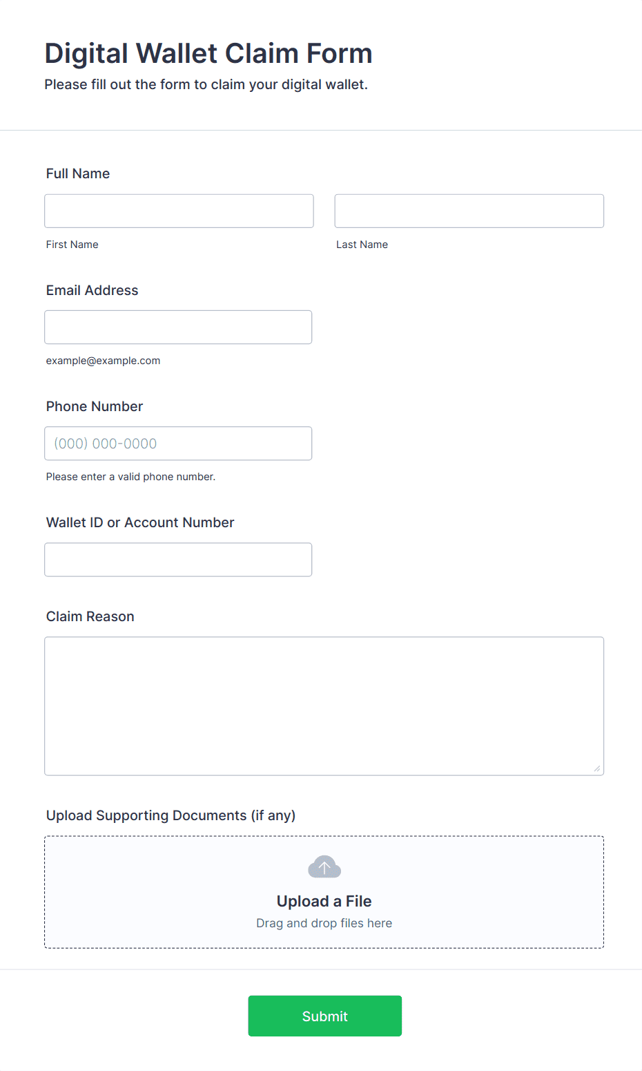 Digital Wallet Claim Form Template Jotform Digital Wallet Claim Form Template Jotform