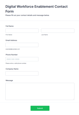 Digital Workforce Enablement Contact Form Template