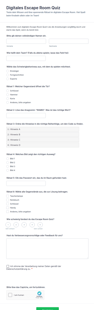 Digitales Escape Room Quiz