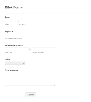 Dilek Form Şablonu
