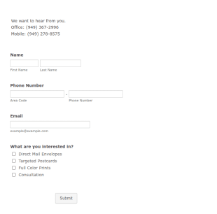 Direct Mailer Business Form Template