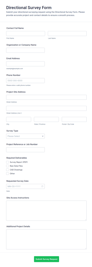 Directional Survey Form Template