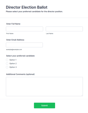 Director Election Ballot Form Template