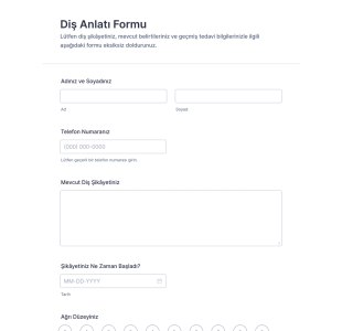 Diş Anlatım Gönderim Form Şablonu