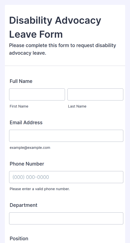 Disability Advocacy Leave Form