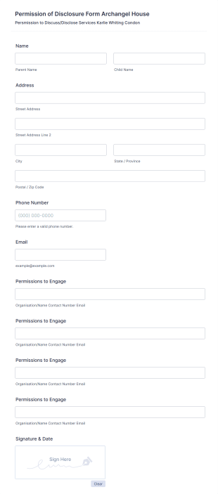 Permission To Disclosure Form Template