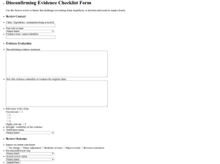 Disconfirming Evidence Checklist Form Template
