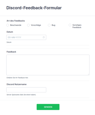 Discord Feedback Formular