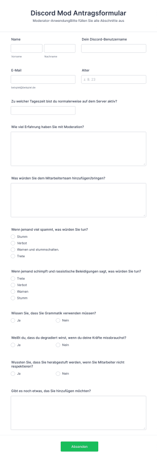 Discord Mod Antragsformular