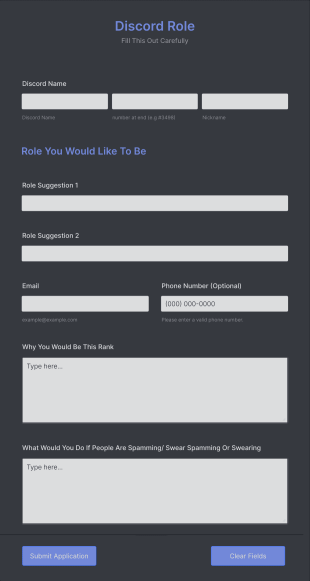 Discord Role Application Form Template