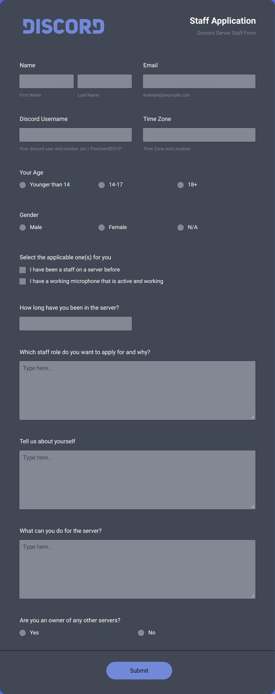 Discord Staff Application Form Template Jotform Discord Staff Application Form Template Jotform