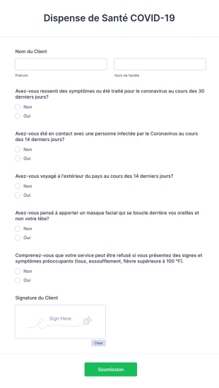 Dispense De Santé COVID 19