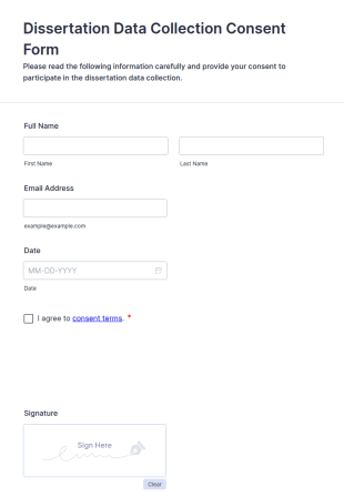 Dissertation Data Collection Consent Form Template