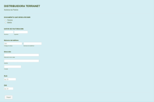 Distribuidora Terranet Form Template