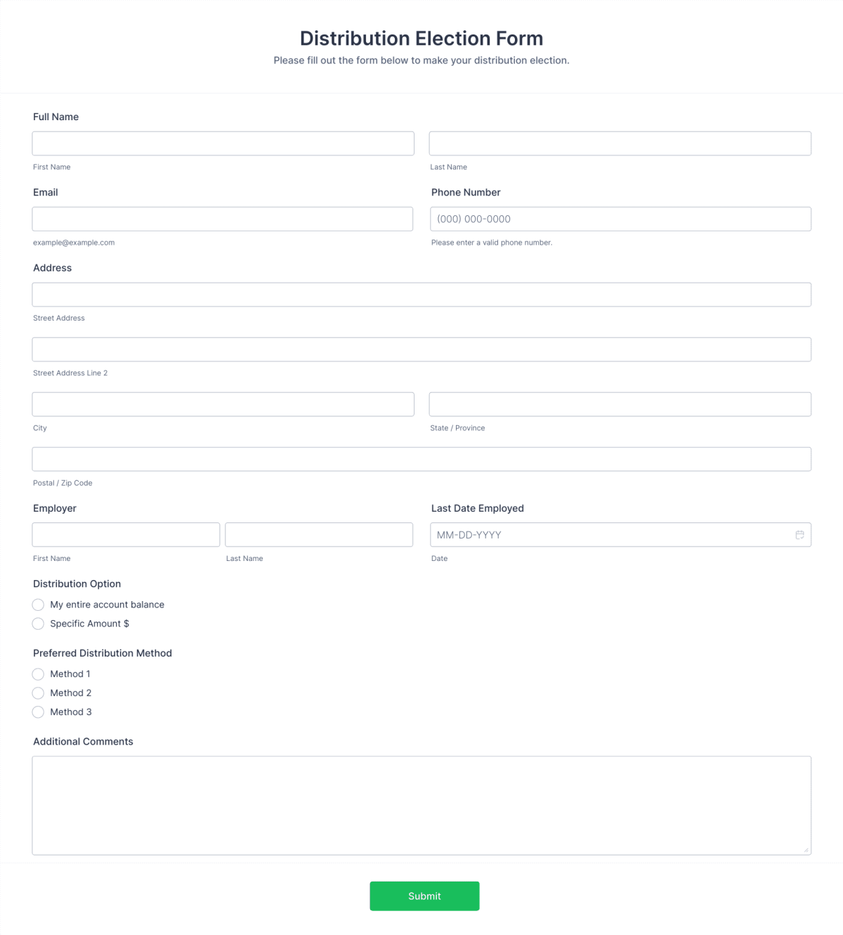 Distribution Election Form Template | Jotform