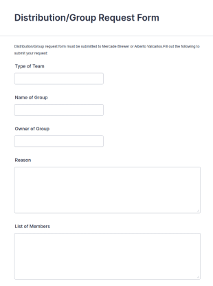 Distribution Group Request Form Template