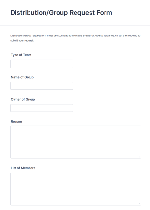 Distribution Group Request Form Template