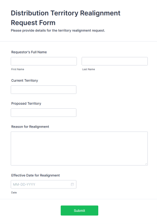 Distribution Territory Realignment Request Form Template