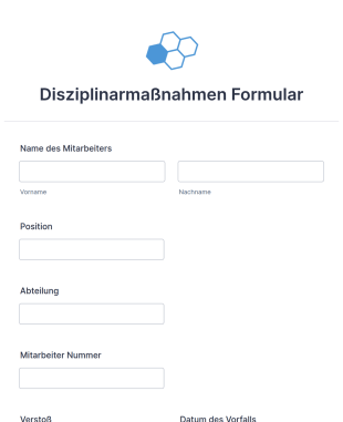 Disziplinarmaßnahmen Formular