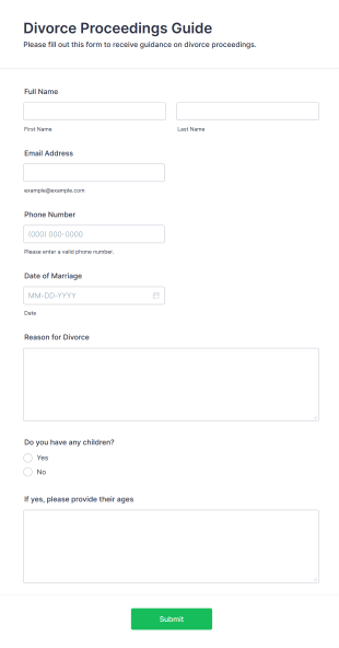 Divorce Proceedings Guide Form Form Template