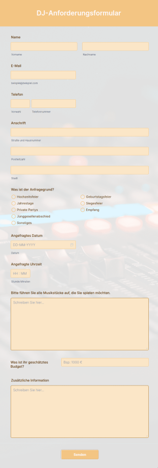 DJ Anforderungsformular
