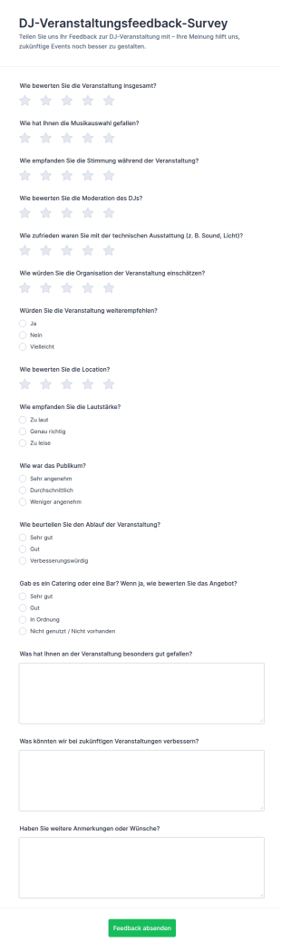 DJ Event Feedback Umfrage