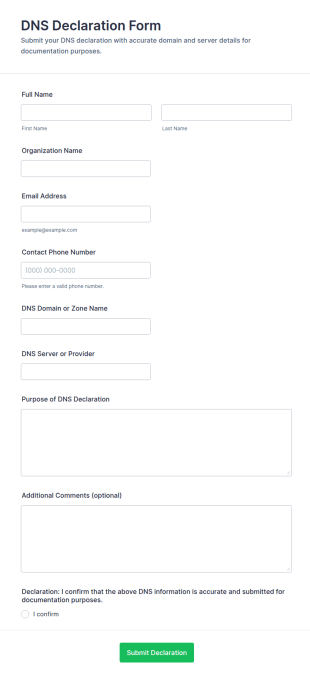 DNS Declaration Form Template
