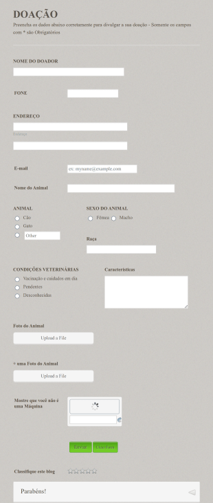 Doação Form Template